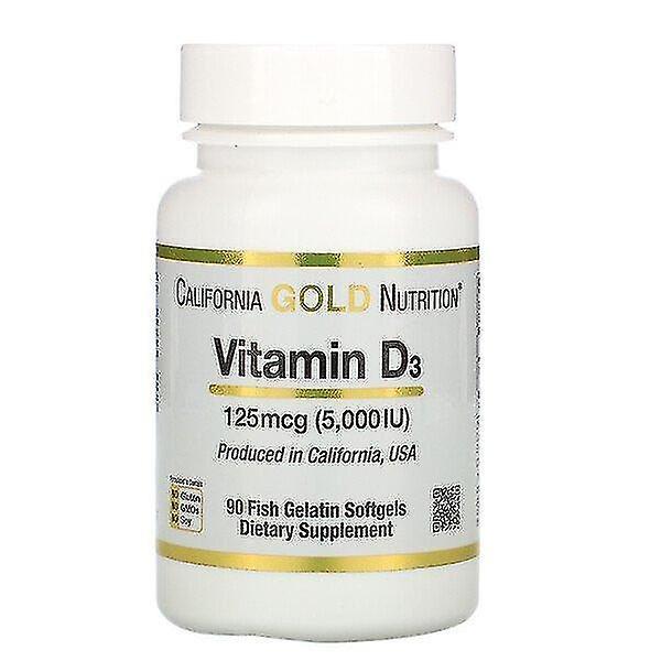 Otwoo California Gold Nutrition, Vitamin D3, 125 Mcg (5,000 Iu), 90 Fish Gelatin Softgels on Productcaster.