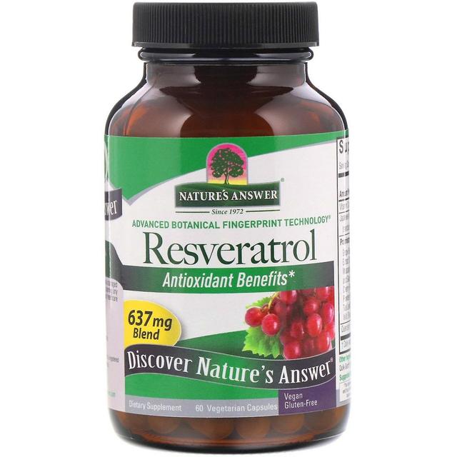 Nature's Answer Naturens svar, Resveratrol, 637 mg, 60 Vegetariske Kapsler on Productcaster.