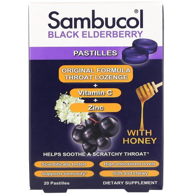 Sambucol, Black Elderberry Pastilles with Honey, 20 Pastilles on Productcaster.