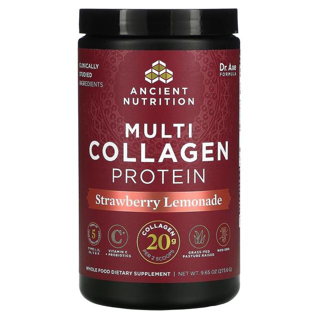 Dr. Axe / Ancient Nutrition, Multi Collagen Protein, Strawberry Lemonade, 9.65 oz ( 273.6 g) on Productcaster.