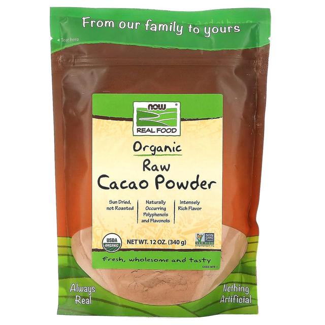 NOW Foods, Real Food, Cacao crudo biologico in polvere, 12 oz (340 g) on Productcaster.