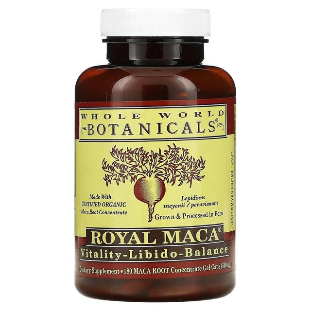 Whole World Botanicals Cały świat botaniczny, Royal Maca, 250 mg, 180 Żelowe kapsle on Productcaster.