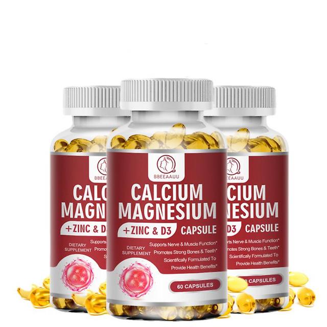 Tib Calcium Magnesium Zinc Capsule Vitamin D3 Supplement For Strong Bones &teeth Heart Health Nerve Increase Immune System 3bottle x60pcs on Productcaster.