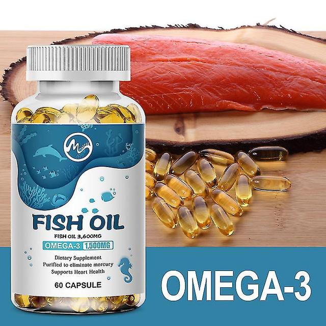 Guoguo Fish Oil Omega-3 Triple Strength Heart Blood Pressure Improve Memory Boost Immunity Fiber Softgels Relieves Painful 3600mg 120 capsules on Productcaster.