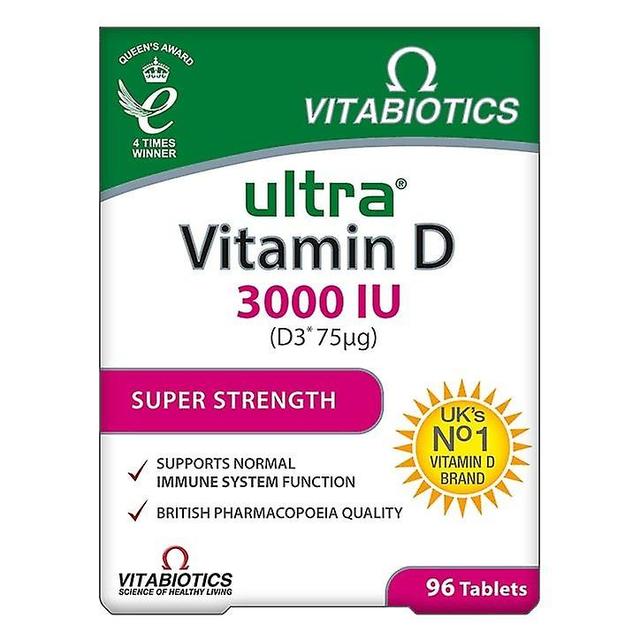 Vitabiotics Ultra Vitamin D 3000IU Supports Normal Immune System - 96 Tablets on Productcaster.