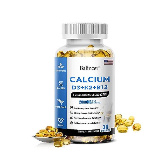 Vorallme D3+k2+b12&calcium&glucosamine Chondroitin, 2000mg Per Serving, For Strong Bones, Teeth And Joints, Non-gmo 30Count on Productcaster.