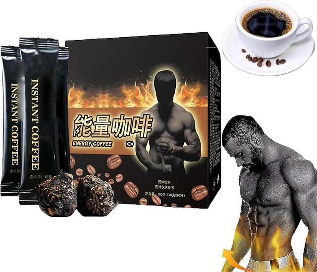 Energikaffe för män - Svart Macapulver Ekologiskt, Black Maca Energikaffe för män, Instant Maca-kaffe för män, Energitillskott, Öka energi och St 2... on Productcaster.