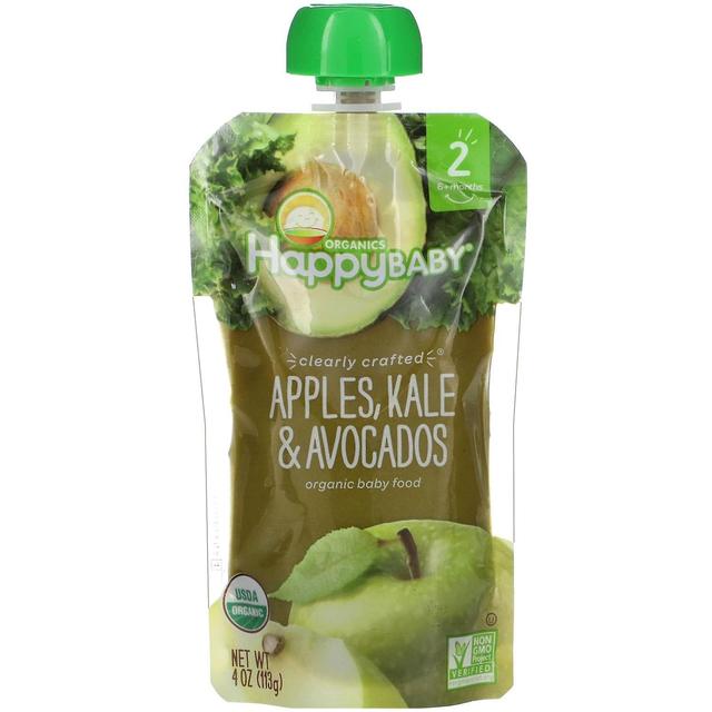 Happy Family Organics, Happy Baby, Organic Baby Food, 6+ Months, Apples, Kale & Avocados, 4 oz (113 on Productcaster.