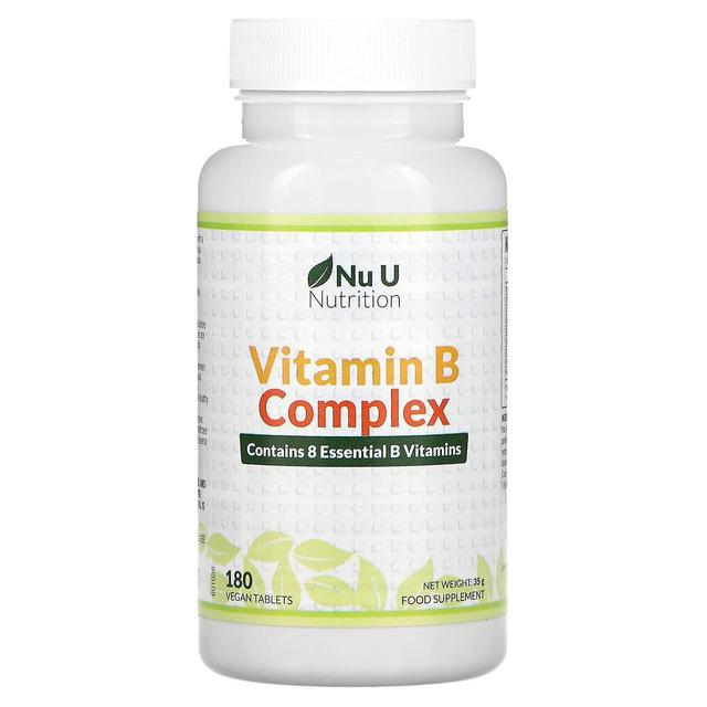 Nu U Nutrition Nutrizione Nu U, Complesso di vitamina B, 180 compresse vegane on Productcaster.