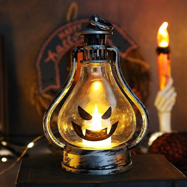 New Halloween Decorations Led Candle Light Pumpkin Ghost Hanging Led Lantern on Productcaster.