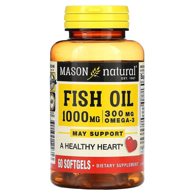 Mason Natural, fiskolja, 1,000 mg, 60 Softgels on Productcaster.