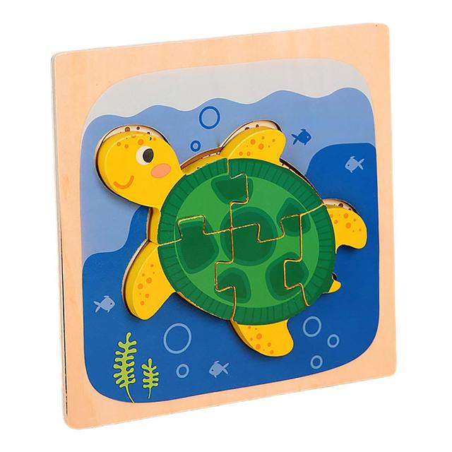 3/4/5 Parts Baby Puzzles Set Toy Sturdy Learning Puzzles Toy Enlightenment Puzzle Jigsaw Toy Tortoise on Productcaster.