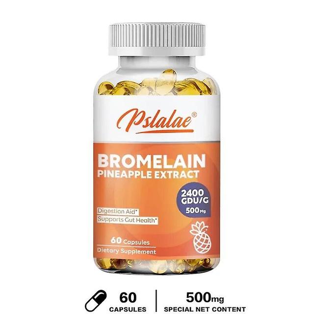 Visgaler Bromelain Pineapple Extract Supplement 2,400 Gdu/g - 500 Mg Supports Digestion, Joint Health, And Nutrient Absorption 60 Capsules on Productcaster.