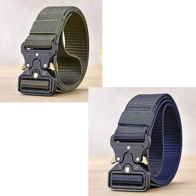 Ensemble de deux pices vert et bleu de l'arme, ceinture tactique pour hommes, ceinture robuste de 1,5 pouce, boucle en mtal dgagement rapide en n on Productcaster.