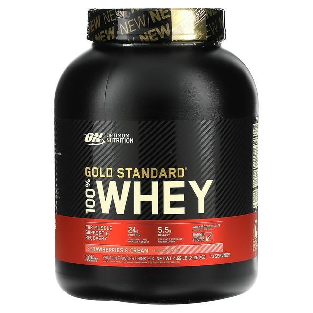 Optimum Nutrition, Gold Standard 100% Whey, Strawberries & Cream, 4.99 lb (2.26 kg) on Productcaster.