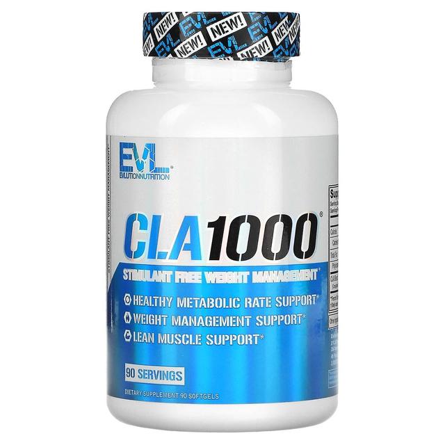 EVLution Nutrition, CLA1000, stimulantiton painonhallinta, 90 pehmeää geeliä on Productcaster.