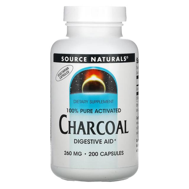 Source Naturals Källa Naturals, 100% rent aktivt kol, 260 mg, 200 kapslar on Productcaster.