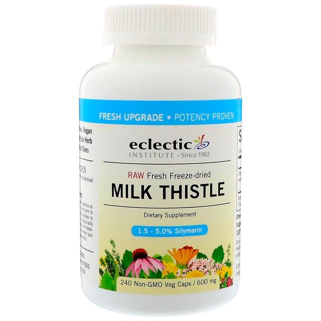 Eclectic Institute, Milk Thistle, 600 mg, 240 Non-GMO Veg Caps on Productcaster.