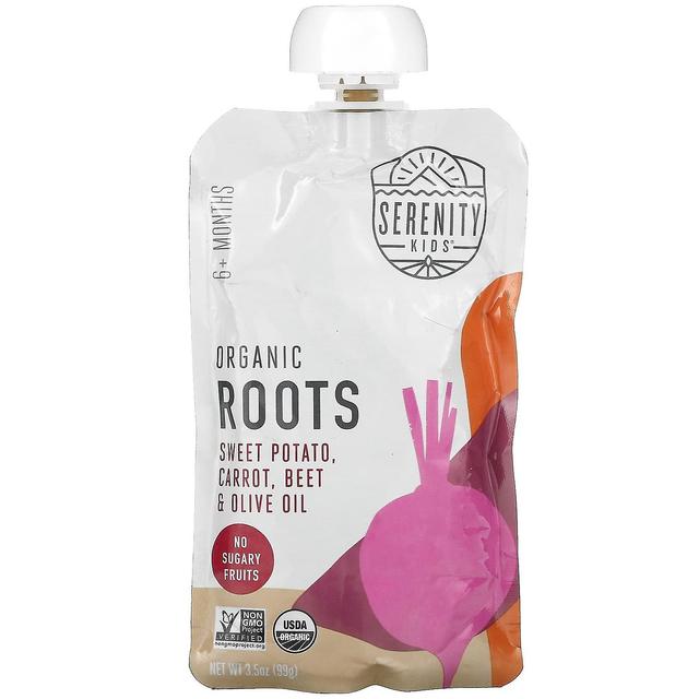 Serenity Kids, Radici biologiche, Patata dolce, Carota, Barbabietola e Olio d'Oliva, 6+ Mesi, 3,5 oz (99 g) on Productcaster.