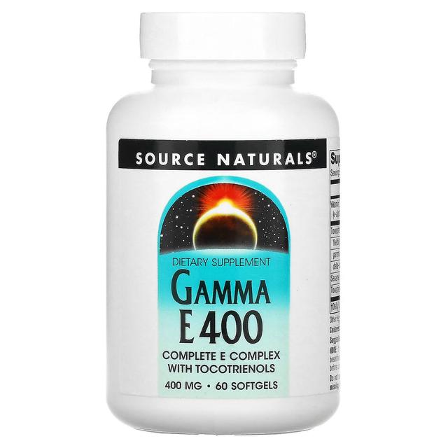 Source Naturals, Gamma E 400, komplet E-kompleks med tocotrienoler, 400 mg, 60 softgels on Productcaster.