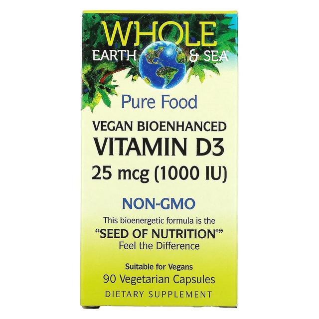 Natural Factors Naturlige faktorer, hele jorden og havet, vegansk bioforbedret vitamin D3, 25 mcg (1.000 IE), 90 vegetarisk C on Productcaster.