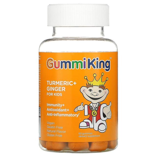 GummiKing, Cúrcuma + Gengibre Para Crianças, Imunidade + Antioxidante + Anti-Inflamatório, Manga, 60 Gummies on Productcaster.