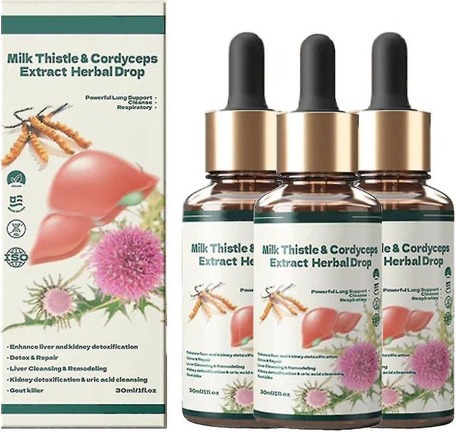 Chongchong Milk Thistle & Cordyceps Sinensis Drops, Milk Thistle & Cordyceps Extract Herbal Drop, Powerful Liver Support, Detox & Repair, Herbal Su... on Productcaster.