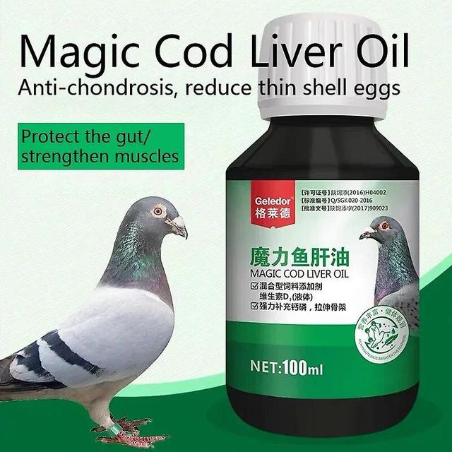 Jinzhaolai 100ml pigeon racing pigeon health care products magic cod liver oil to protect intestinal muscles, strong vitamin D3 vitamin A on Productcaster.