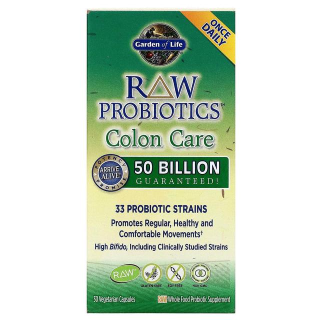 Garden of Life Giardino della Vita, Probiotici RAW, Cura del Colon, 30 Capsule Vegetariane on Productcaster.