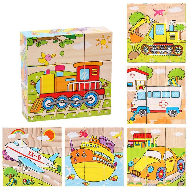 9 Pieces Cartoon Jigsaw Puzzle Toy Lightweight Cognitive Building Blocks For Kindergarten Transportation on Productcaster.