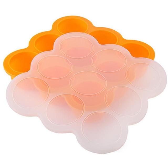 9-hole Silicone Lid Silicone Baby Food Supplement For Food Orange on Productcaster.