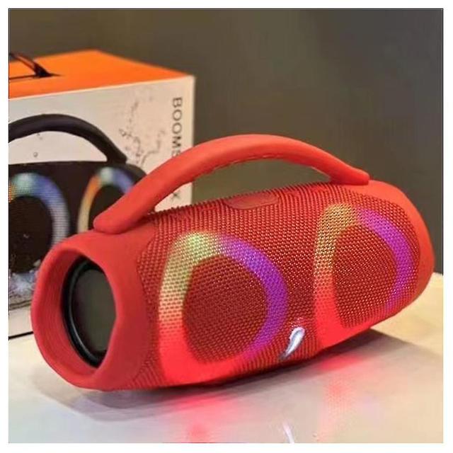 Szmtcv Handheld 2 Bunte Kreis Drahtlose Lautsprecher Intelligente tragbare Stereo-Soundbox für Reisen Camping Rot on Productcaster.