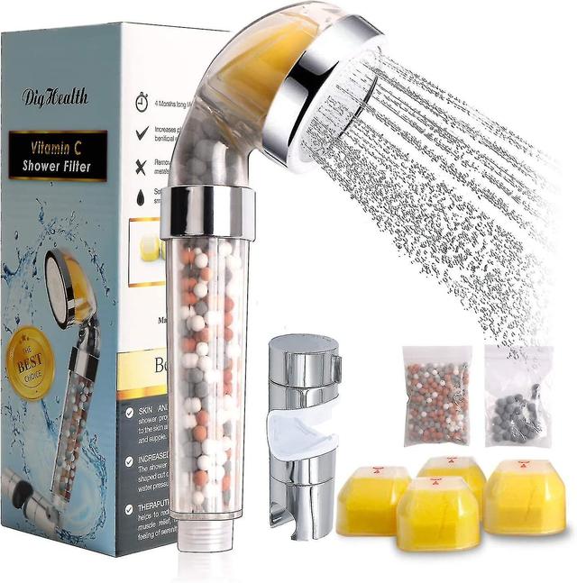 Filternder Duschkopf Mit Vitamin C, Anti-kalk-chlor-ionen-duschfilter, Handbrause Erweicht Hartes Wasser, Hochdruck, Wassereinsparung, Einfache Instal on Productcaster.