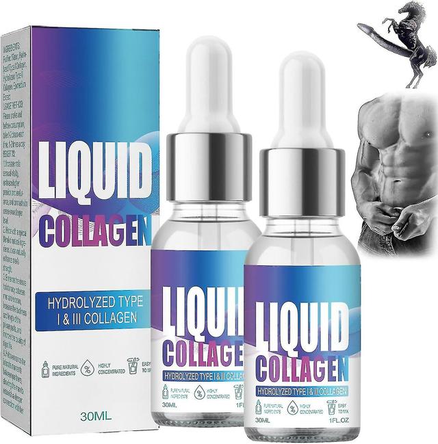 Mens Liquid Collagen, Liquid Collagen For Men, Secret Happy Drops For Strong Men, Increase Energy Levels, Enhancing Sensitivity And Pleasure 2Pcs on Productcaster.