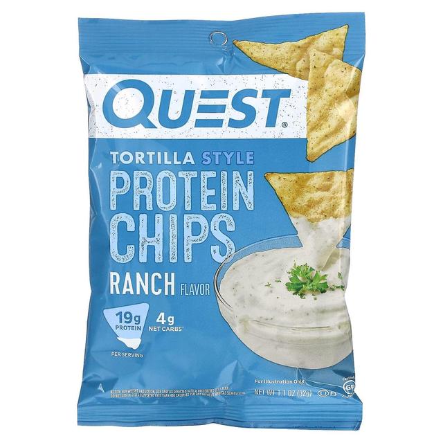 Quest Nutrition, Tortilla Style Protein Chips, Ranch, 12 Bags, 1.1 oz (32 g) on Productcaster.