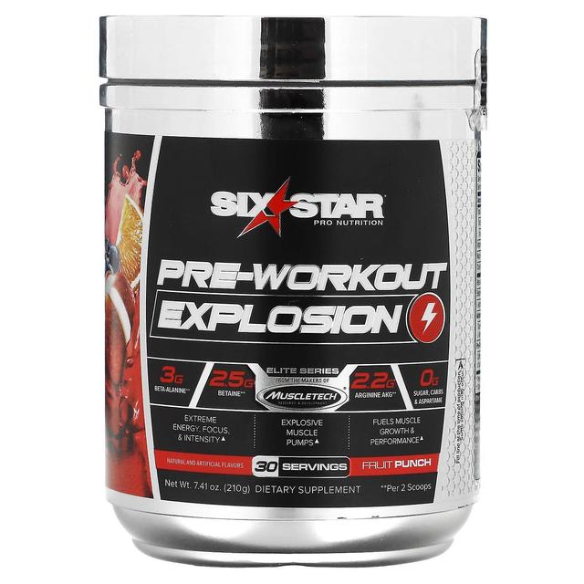 Six Star, Pre-Workout Explosion, Fruit Punch, 7.41 oz (210 g) on Productcaster.