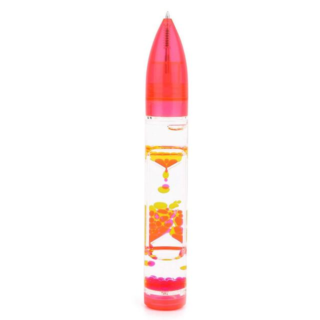 Children's Two-color Liquid Hourglasses Toy Hourglasses Signatures Pen Pink on Productcaster.