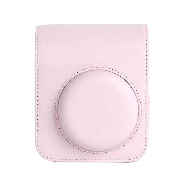 Scacv Solid-color Pu Instants Camera Bag Adjustables Strap Camera Stroage Pack For Traveling Trip Pink on Productcaster.