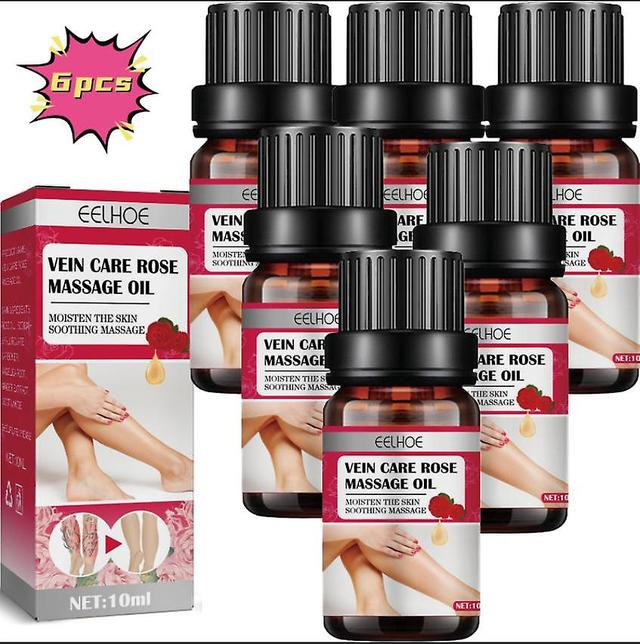 EELHOE rose venepleje æterisk olie ben massage åreknuder forbedre blodcirkulationen lymfatisk benpleje Massage Oil1PCS) 6PCS on Productcaster.