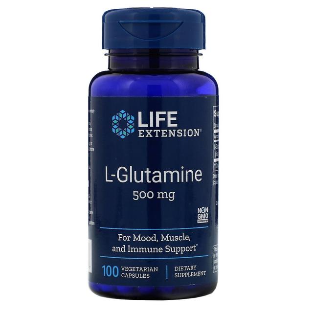 Life Extension, L-glutamiini, 500 mg, 100 kasviskapselia on Productcaster.