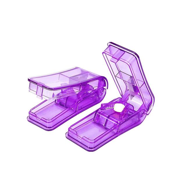 Best Pill Tablet Cutter For Small Or Large Pills Splitter Portable With Blade Purple on Productcaster.