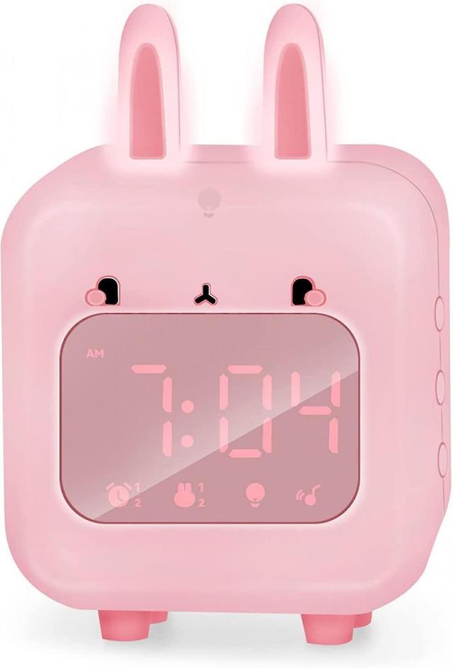 Reloj despertador para niños para niñas con conejo, reloj digital para dormitorio de niños, lindo reloj de cabecera con uno mismo on Productcaster.