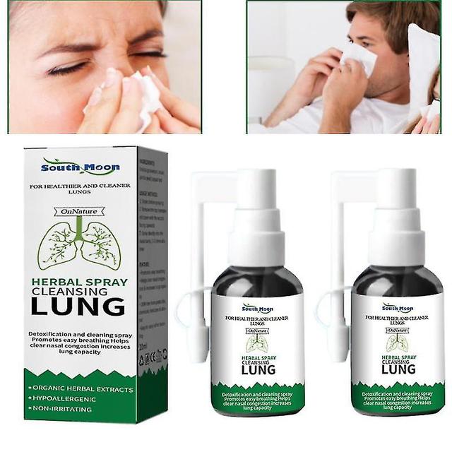 2x Herbal Lung Cleanse Spray Mist-krachtige Longondersteuning Schone Ontsteking Verlichten Spray Kruiden Weer Stoppen met roken 20ml Keel on Productcaster.