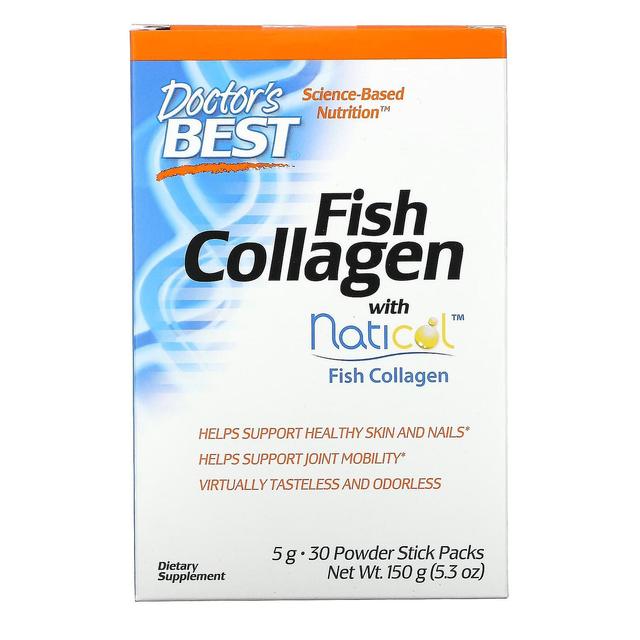 Doctor's Best, Fish Collagen with Naticol, 5 g, 30 Powder Stick Packs on Productcaster.