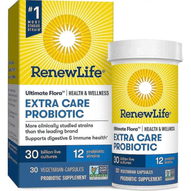 Renew Life Renovar a vida extra cuidados saúde & bem-estar cápsulas probióticas, 30 bilhões de cfu, 30 ea on Productcaster.