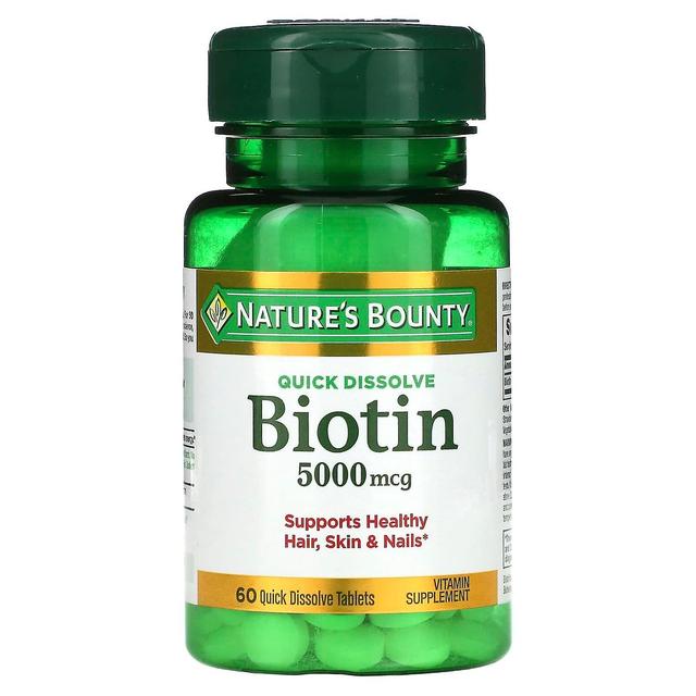 Natures Bounty Nature's Bounty, Biotin, 5,000 mcg, 60 Quick Dissolve Tablets on Productcaster.