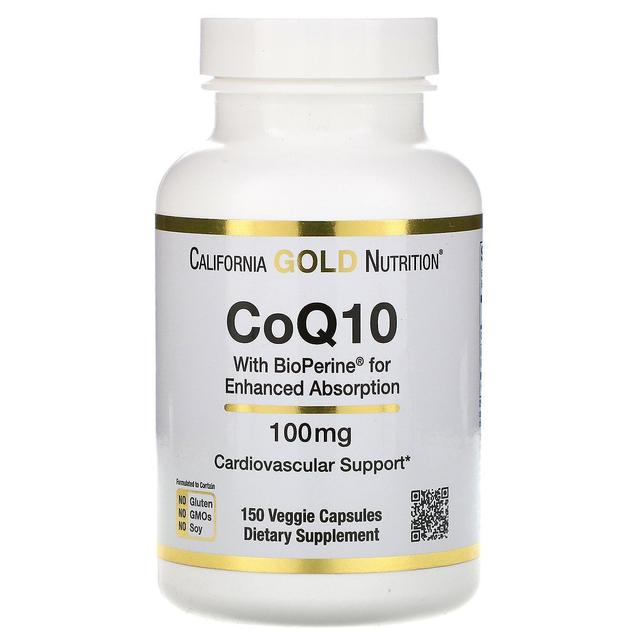 California Gold Nutrition, CoQ10 USP com Bioperina, 100 mg, 150 Veggie Capsules on Productcaster.