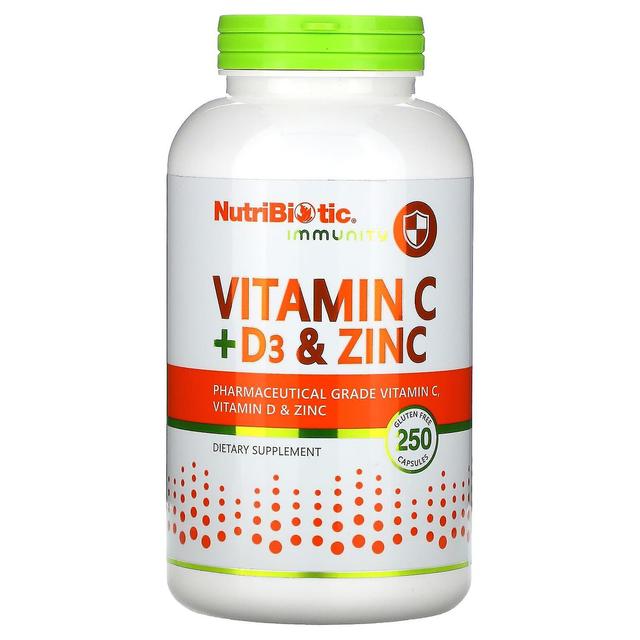 NutriBiotic, Immunity, Vitamin C + D3 & Zinc, 250 Capsules on Productcaster.