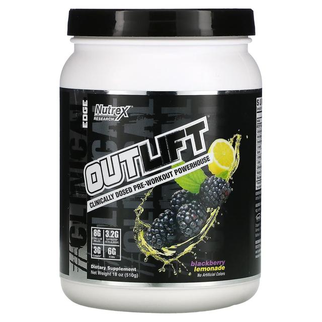 Nutrex Research, Outlift, Clinically Dosed Pre-Workout Powerhouse, Blackberry Lemonade, 18 oz (510 g on Productcaster.