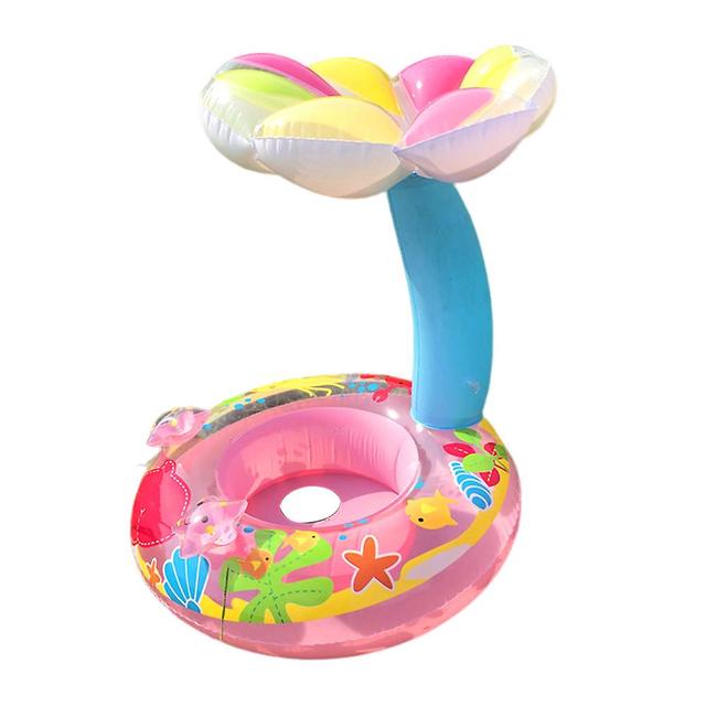 Thickened Car Boat Swimming Rings Portable Waterproof Swim Trainers Durable Lightweight Swim Trainers Pink Mushroom Boat on Productcaster.